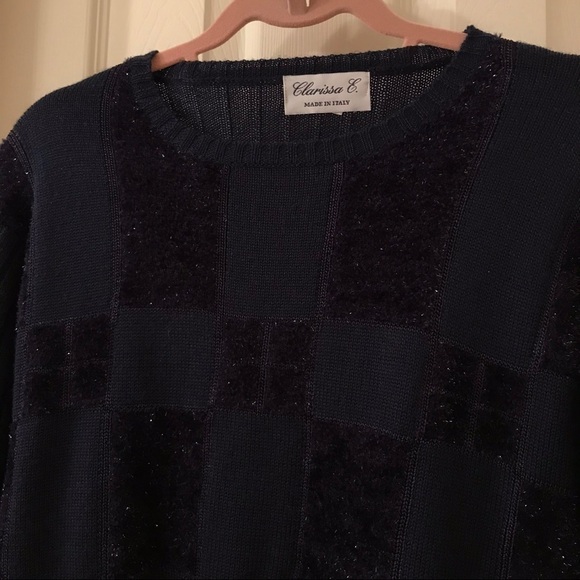 Beautiful luxe Italian navy sparkle sweater - Picture 7 of 10